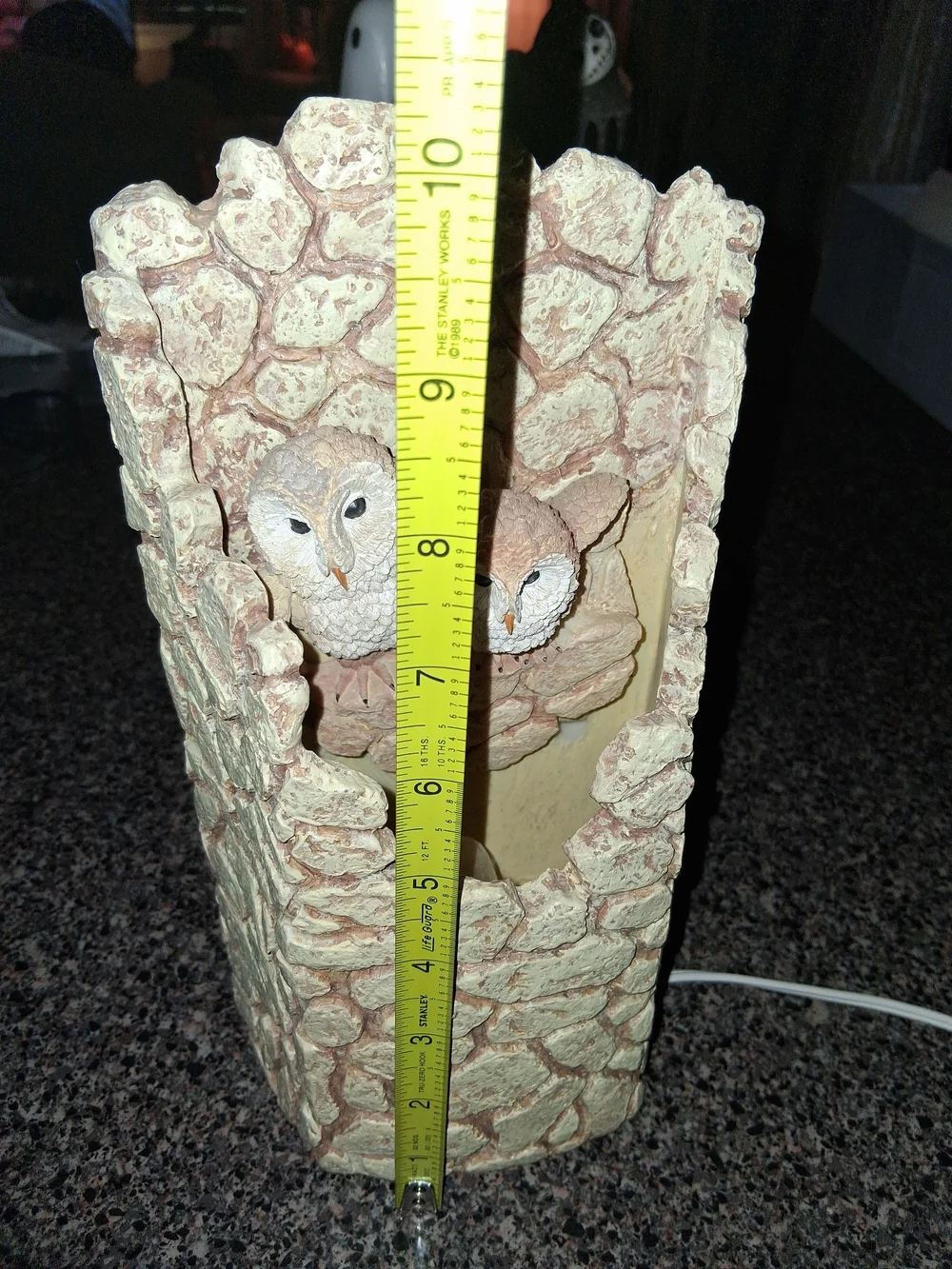 Ceramic Owl Lantern in Warm Cream by